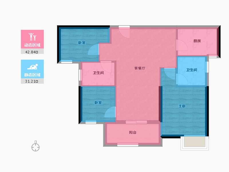 福建省-厦门市-特房樾鸣湾-66.13-户型库-动静分区