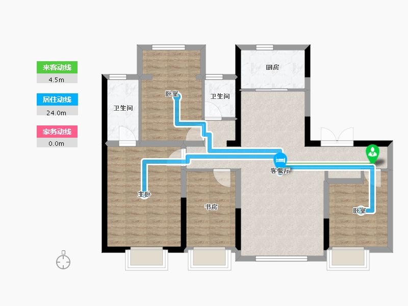 陕西省-西安市-曲江文商·檀境-91.72-户型库-动静线