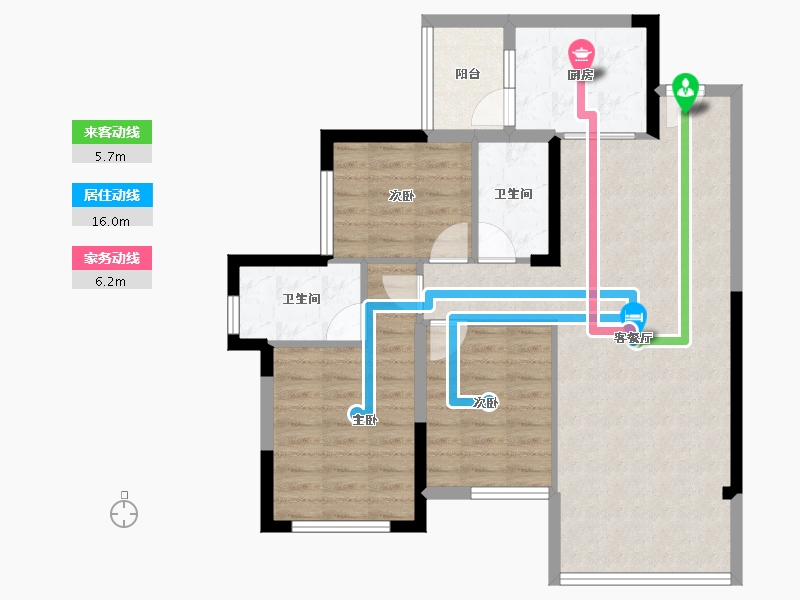 四川省-成都市-滨江玺樾-83.39-户型库-动静线