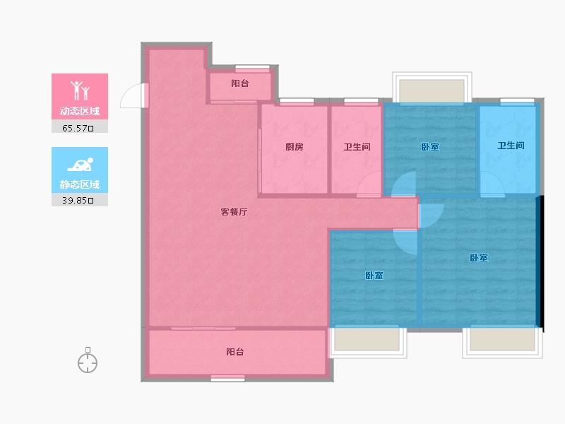 湖北省-武汉市-富力绿都中央公园-96.68-户型库-动静分区