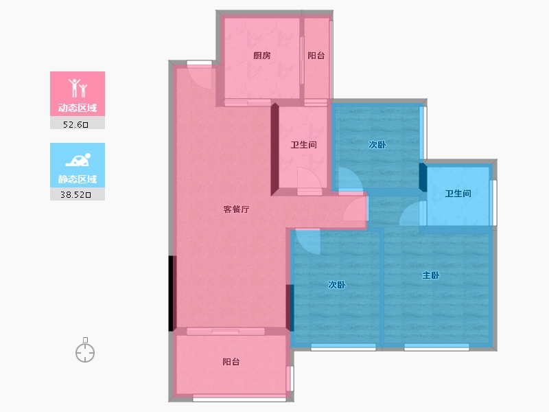 四川省-宜宾市-金域华庭-74.06-户型库-动静分区