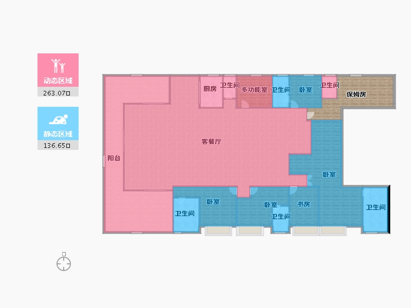 湖南省-长沙市-绿城桂满湘江-401.10-户型库-动静分区