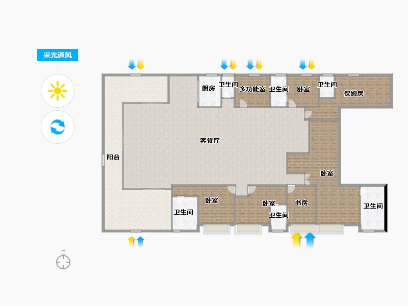 湖南省-长沙市-绿城桂满湘江-401.10-户型库-采光通风