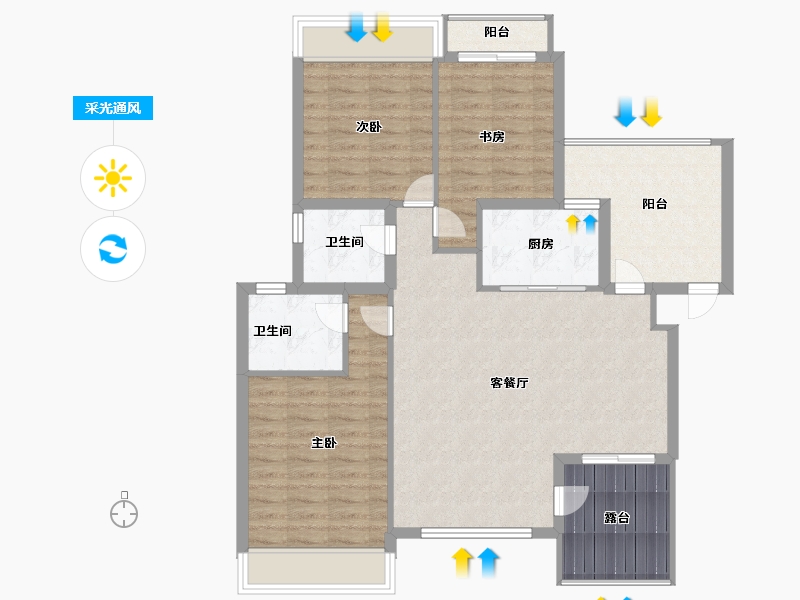 四川省-成都市-香颂湖国际社区-102.00-户型库-采光通风