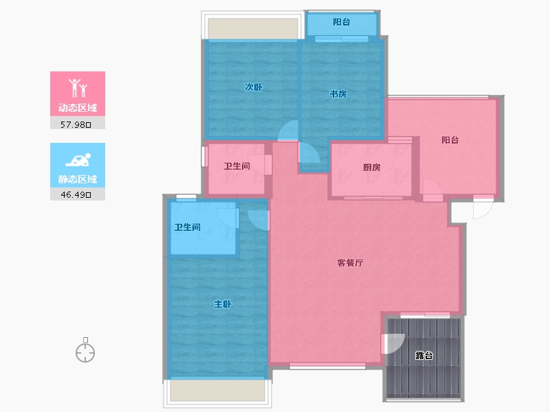 四川省-成都市-香颂湖国际社区-102.00-户型库-动静分区