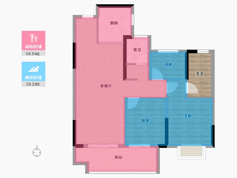 安徽省-宿州市-长九文澜府-82.40-户型库-动静分区