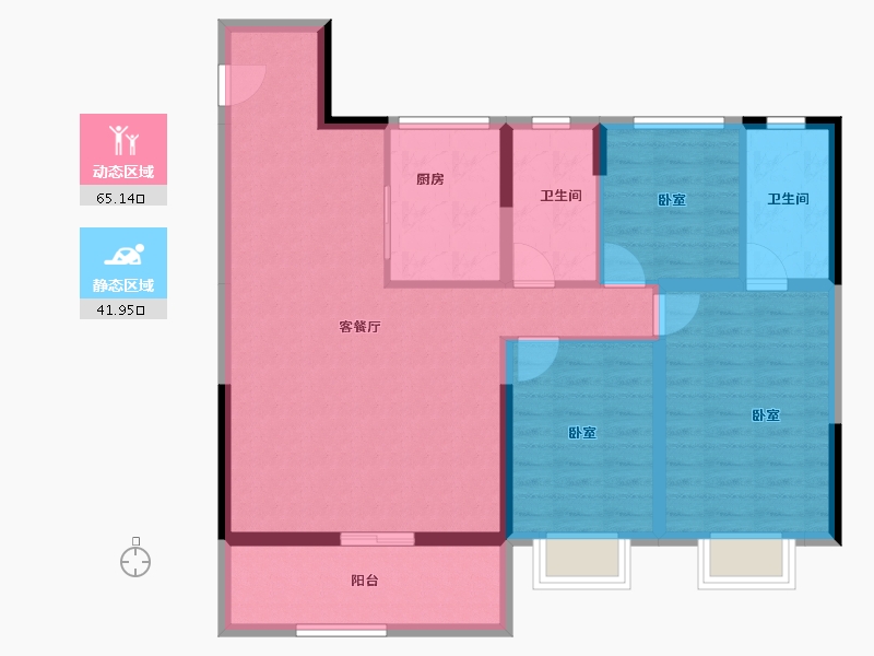 浙江省-宁波市-映樾府-96.05-户型库-动静分区