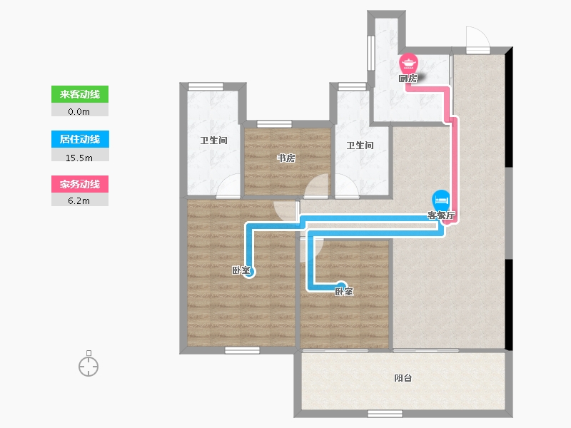 宁夏回族自治区-银川市-银川融创城-98.68-户型库-动静线