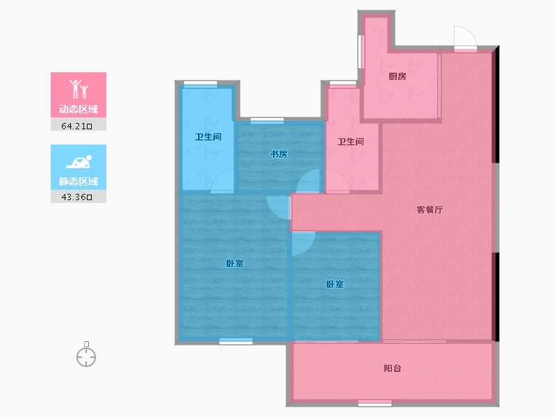 宁夏回族自治区-银川市-银川融创城-98.68-户型库-动静分区