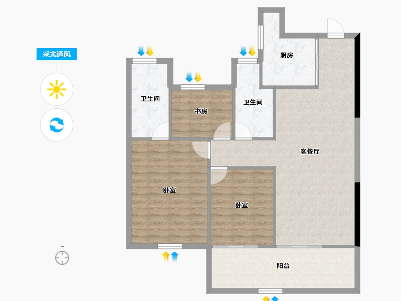 宁夏回族自治区-银川市-银川融创城-98.68-户型库-采光通风