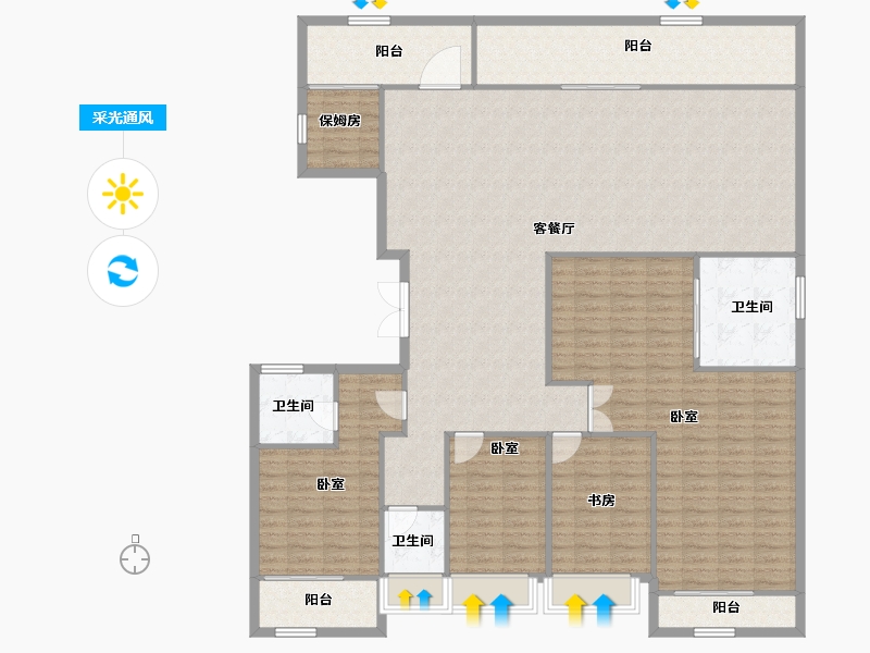 湖南省-长沙市-万科松湖天地-192.99-户型库-采光通风