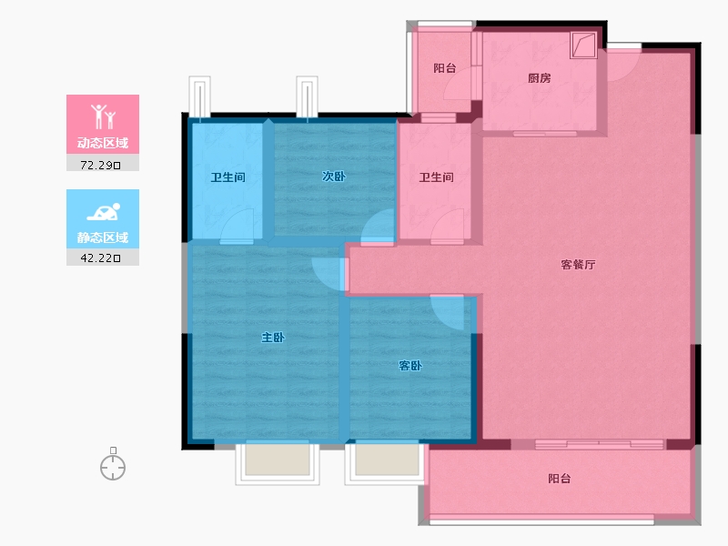 云南省-昆明市-中铁诺德·央玺春风-102.40-户型库-动静分区