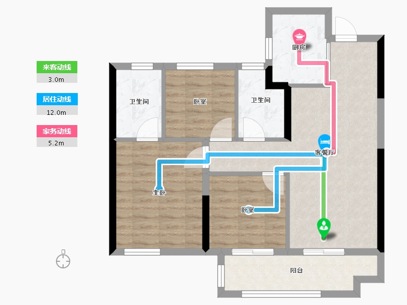 福建省-福州市-保利阅江台-71.67-户型库-动静线