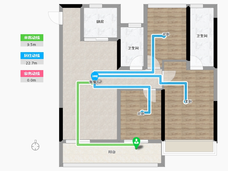 江苏省-苏州市-荷岸晓风·上林-95.20-户型库-动静线