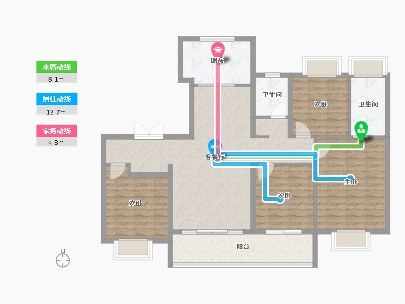 江苏省-苏州市-鹿溪雅园-108.90-户型库-动静线