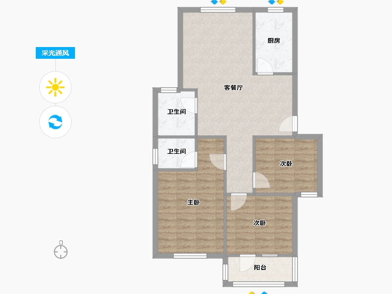 江苏省-苏州市-梅石小区-100.00-户型库-采光通风