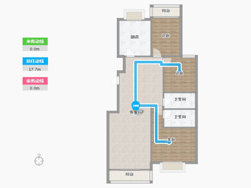 甘肃省-兰州市-陆都花园7号楼-135.00-户型库-动静线