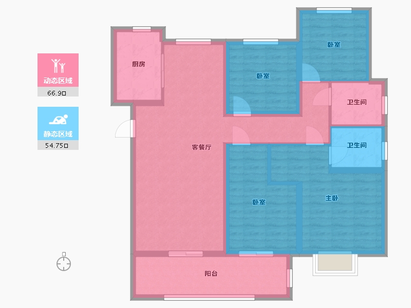 河南省-濮阳市-建业龙城-108.80-户型库-动静分区