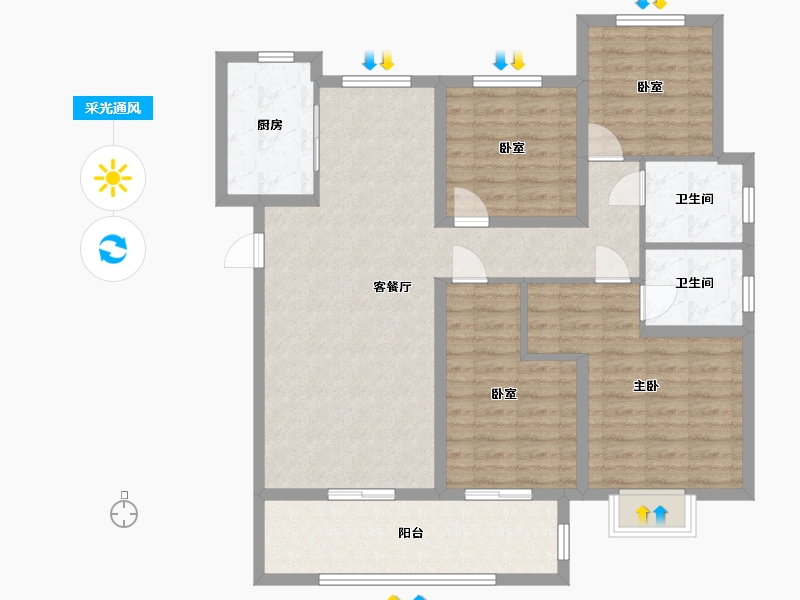 河南省-濮阳市-建业龙城-108.80-户型库-采光通风