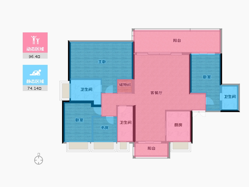 广东省-东莞市-华侨城松湖原岸-155.63-户型库-动静分区