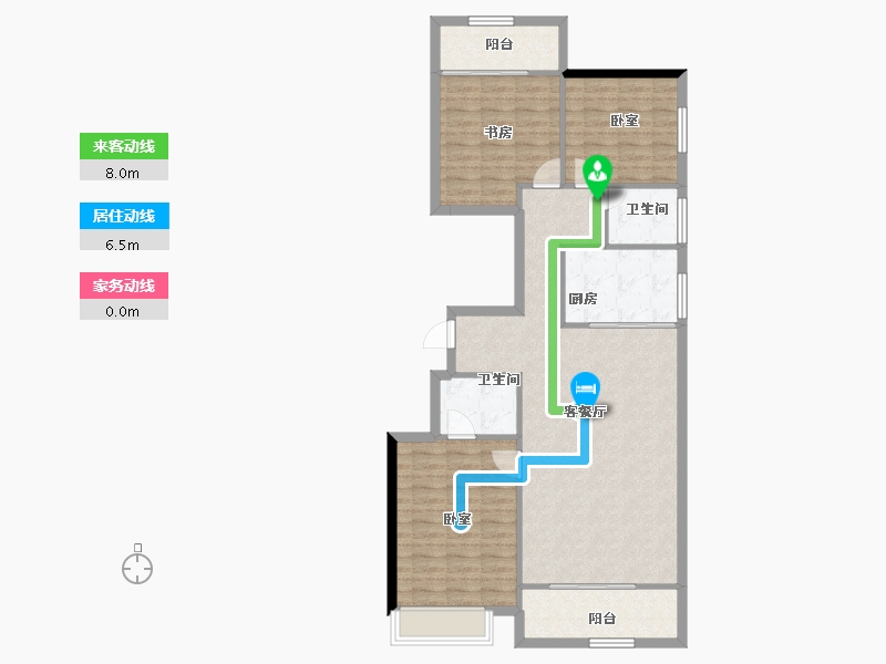 河南省-郑州市-万科·未来时光-104.65-户型库-动静线