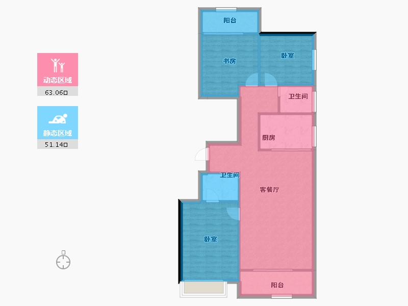 河南省-郑州市-万科·未来时光-104.65-户型库-动静分区