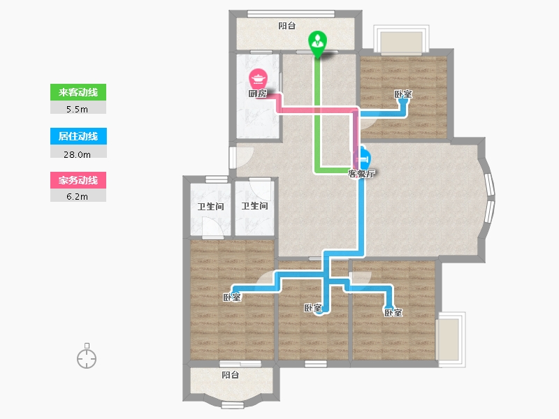 山东省-青岛市-海湾花园-102.40-户型库-动静线