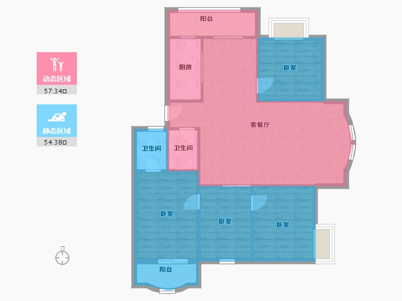 山东省-青岛市-海湾花园-102.40-户型库-动静分区