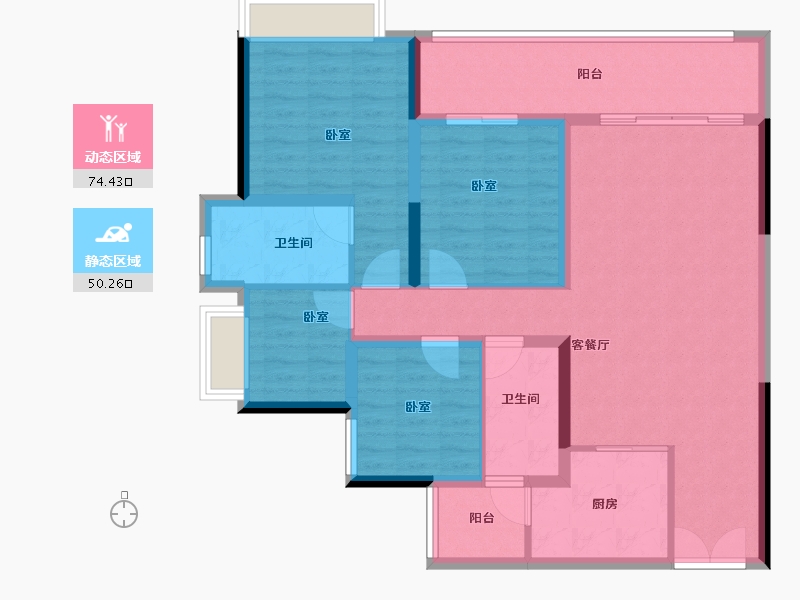 重庆-重庆市-高科江澜-112.00-户型库-动静分区