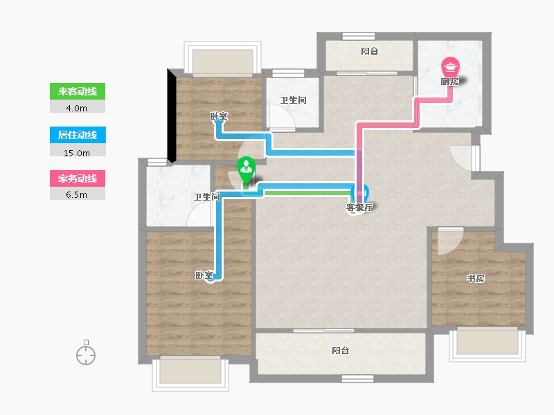 湖北省-武汉市-德信江宸-90.68-户型库-动静线