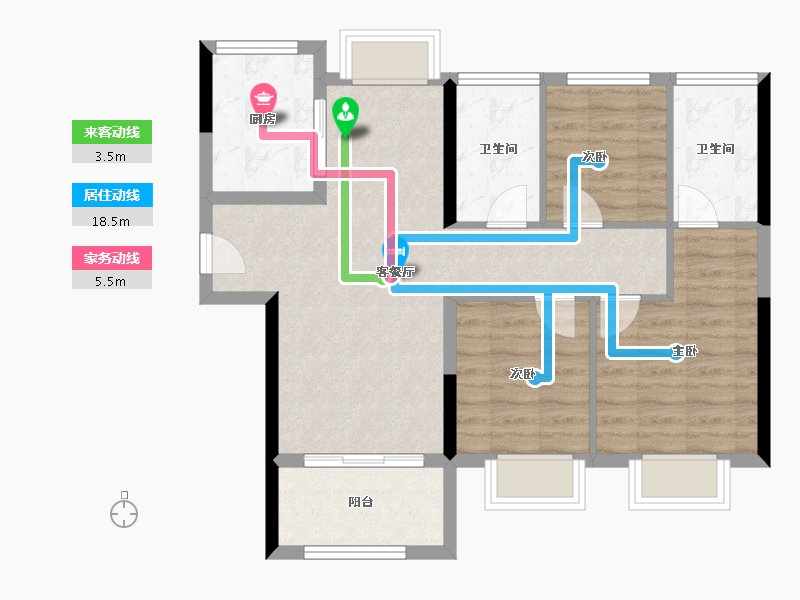 福建省-厦门市-特房樾鸣湾-75.99-户型库-动静线