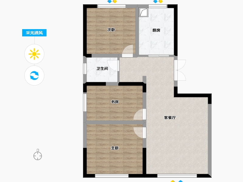 内蒙古自治区-通辽市-尚河园-97.30-户型库-采光通风