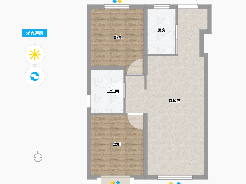 山西省-太原市-中海寰宇时代-68.00-户型库-采光通风