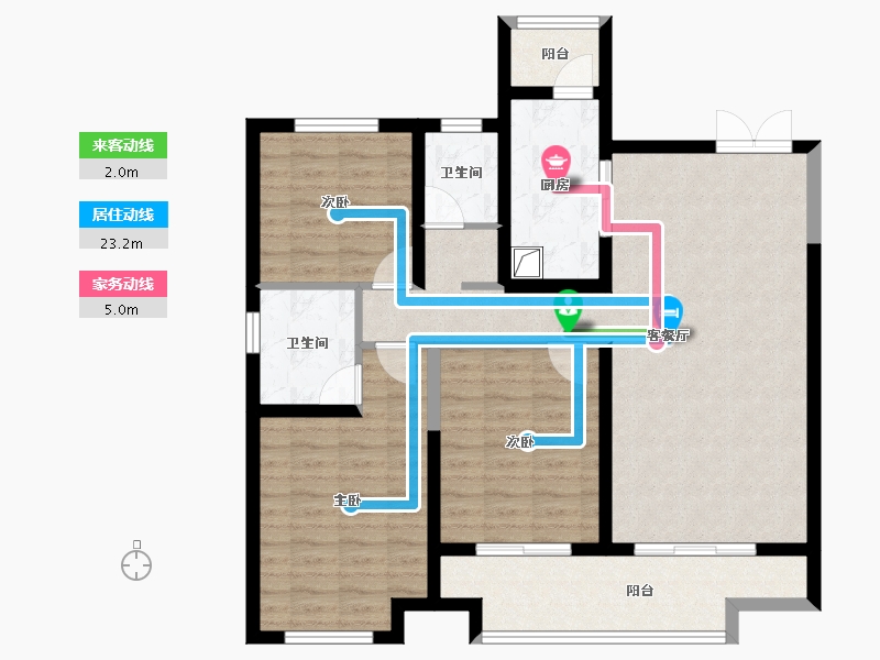 陕西省-西安市-上河雲璟-99.47-户型库-动静线