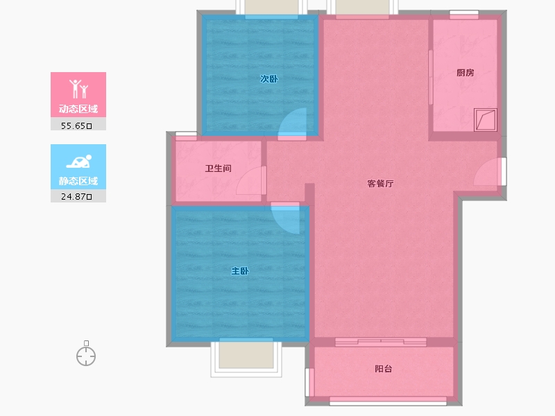 江苏省-无锡市-仙河苑三期-西区-71.37-户型库-动静分区