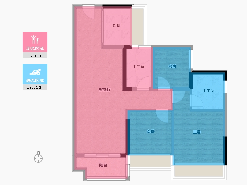 广东省-珠海市-山东健康·香府一品-70.41-户型库-动静分区