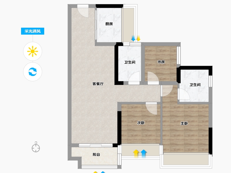 广东省-珠海市-山东健康·香府一品-70.41-户型库-采光通风