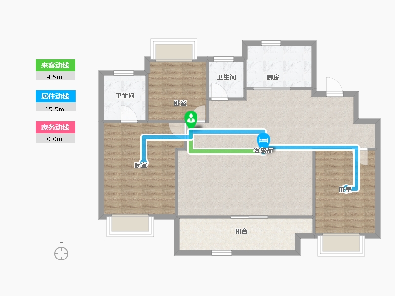 江苏省-镇江市-万科翡翠公园-100.68-户型库-动静线