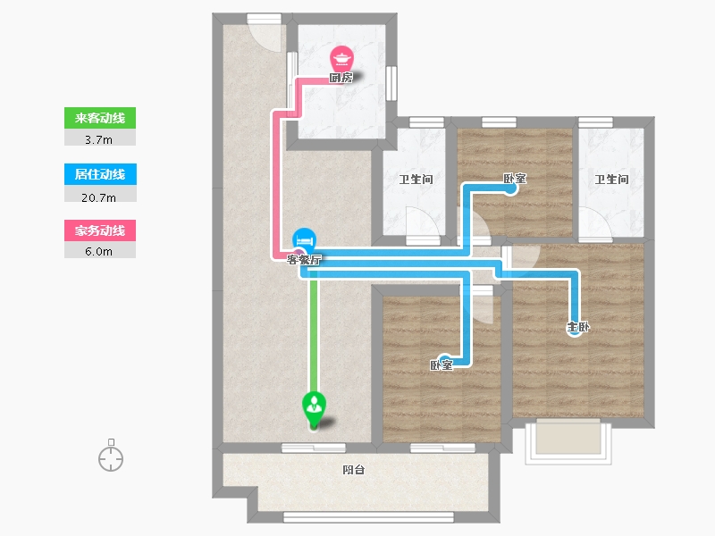 陕西省-西安市-上河雲璟-81.31-户型库-动静线