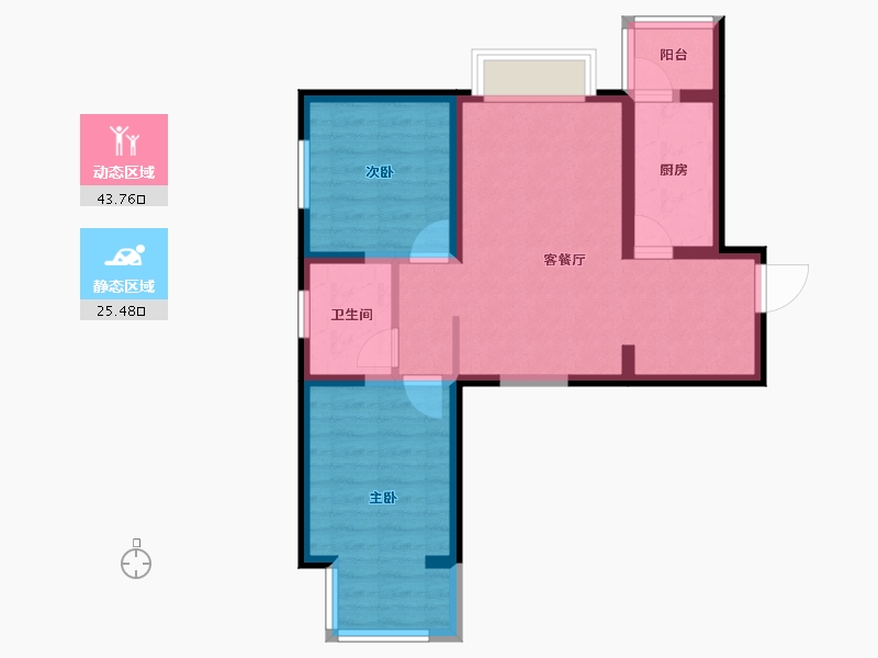 山西省-太原市-华峪南区-60.80-户型库-动静分区