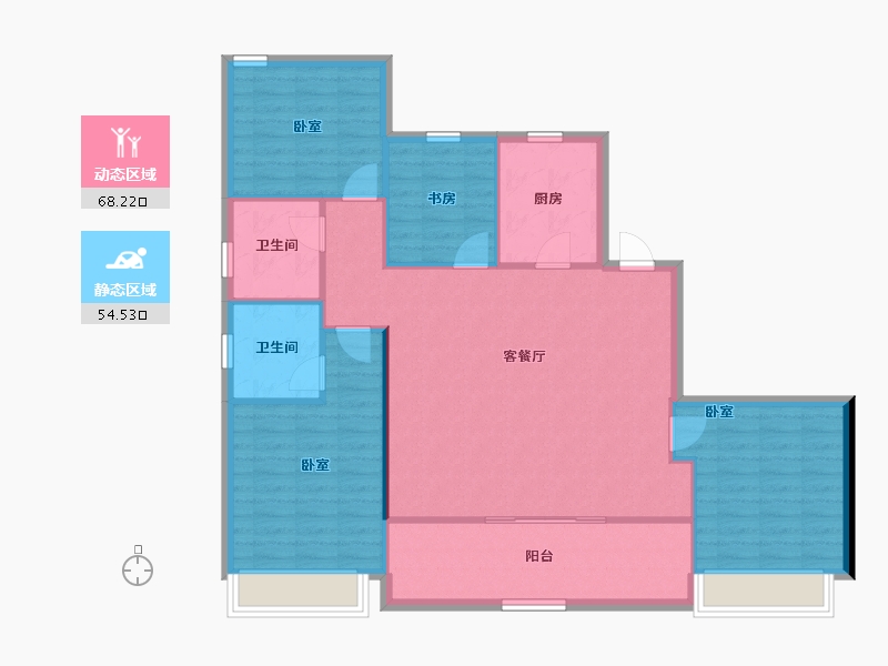 浙江省-舟山市-绿城凌波秋月-112.86-户型库-动静分区