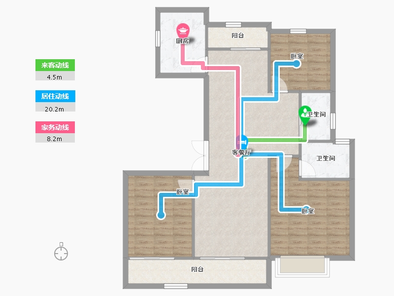 陕西省-西安市-绿城蘭园-103.20-户型库-动静线