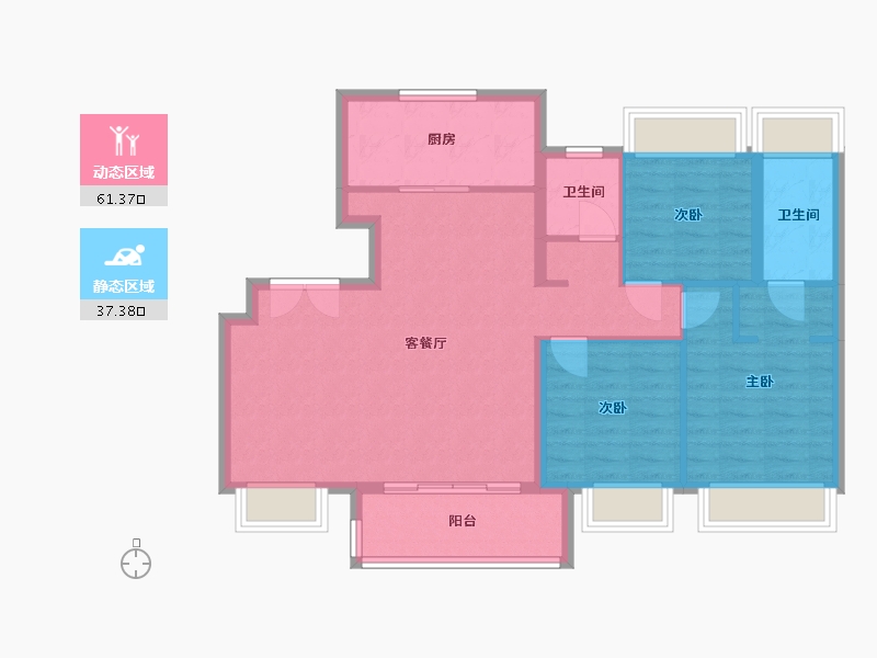 上海-上海市-阳光城未来悦-94.40-户型库-动静分区