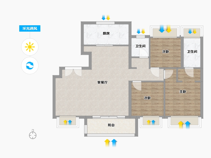 上海-上海市-阳光城未来悦-94.40-户型库-采光通风