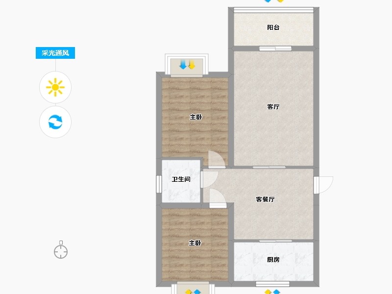 山西省-晋中市-文景园-80.00-户型库-采光通风