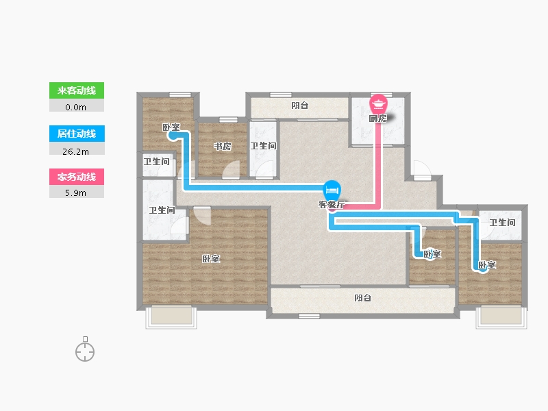 湖南省-长沙市-中建钰山湖-129.05-户型库-动静线