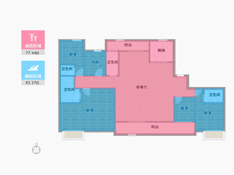 湖南省-长沙市-中建钰山湖-129.05-户型库-动静分区