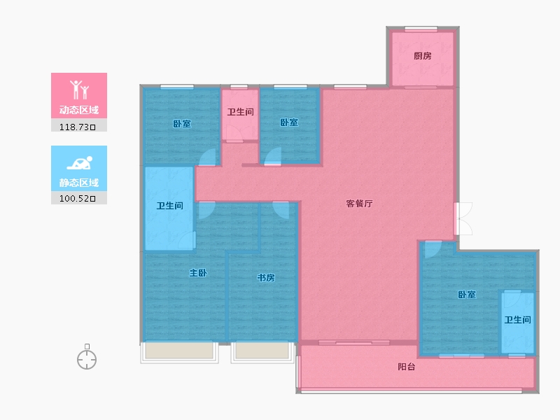 河北省-保定市-嘉禾·复兴公馆-201.99-户型库-动静分区