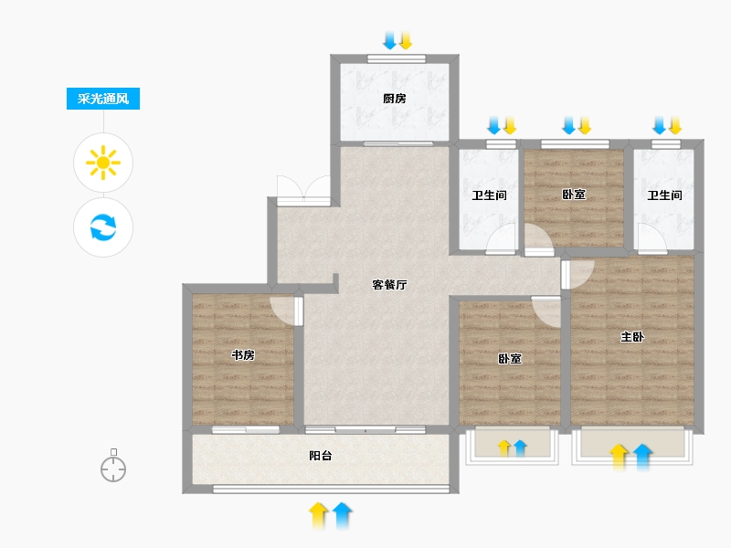 浙江省-温州市-东厦滨江上品-101.82-户型库-采光通风