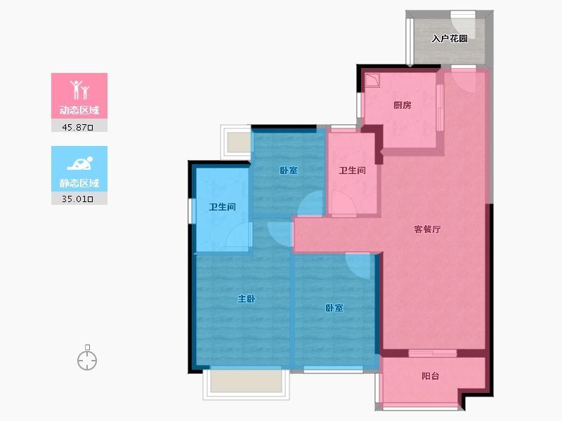 广东省-广州市-万科黄埔新城-75.35-户型库-动静分区